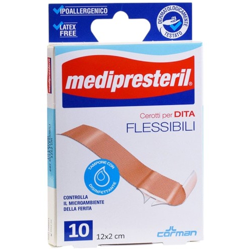 Medipresteril 10 Cerotti Flessibili 12 x 2 cm
