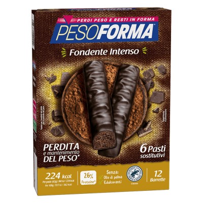 Pesoforma Barrette Cioccolato Fondente Intenso 12 Pezzi