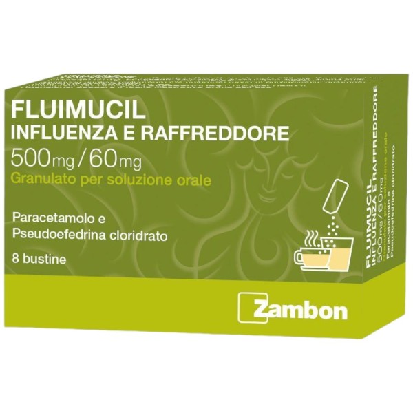Fluimucil Influenza e Raffreddore 8 Bustine