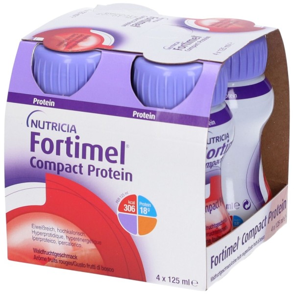 Fortimel Compact Protein 4 bottigliette da 125 ml Frutti di Bosco