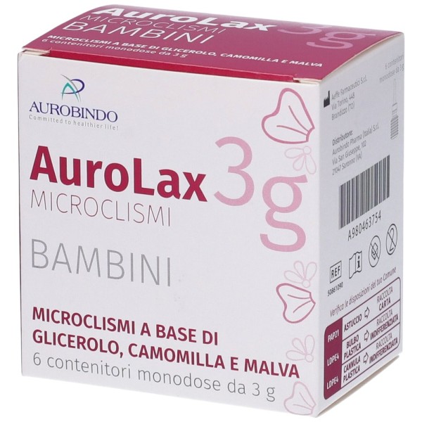 AuroLax 3g Microclismi Bambini 6 Contenitori Monodose