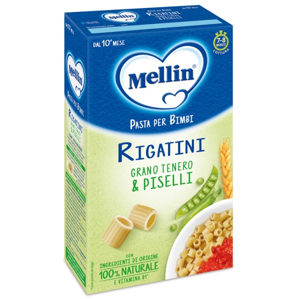 Mellin Pasta per Bimbi Rigatini Grano tenero e Piselli
