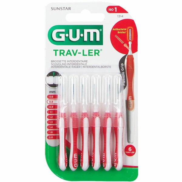 GUM Trav-Ler Scovolino Interdentale ISO 1 0,8mm 6 Pezzi