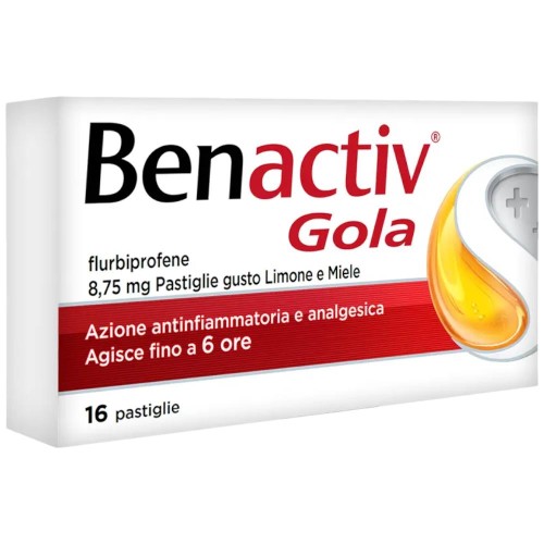 Benactiv Gola 8,75mg 16 Pastiglie Miele e Limone