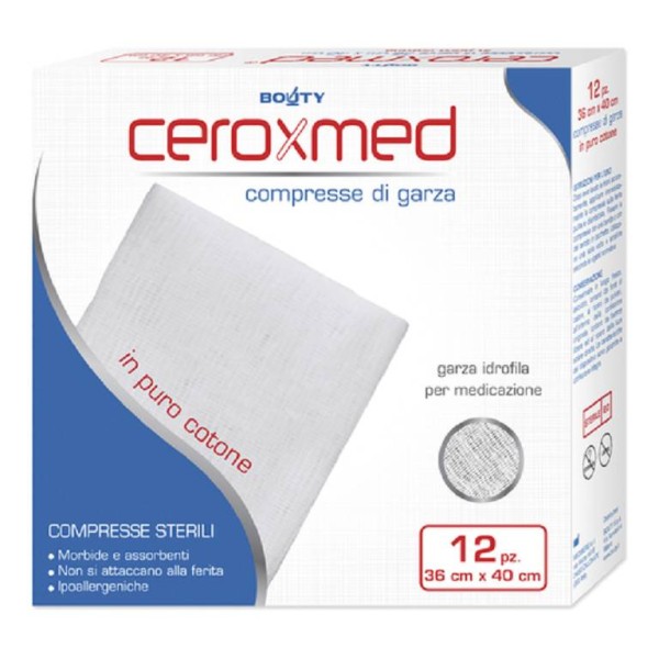 CEROXMED Compresse di Garza Sterili 36x40 cm 12 Pezzi