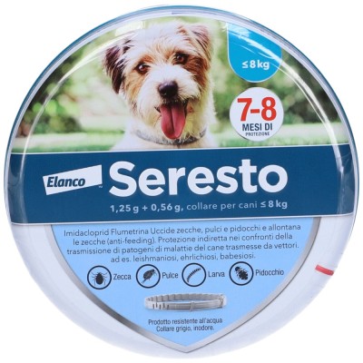 SERESTO Collare Cani da 1-8 Kg Contro Pulci e Zecche Fino a 8 Mesi