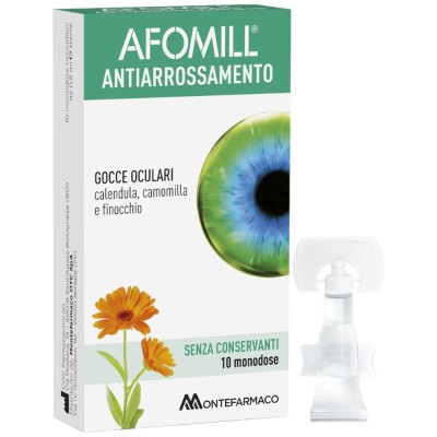 Afomill Gocce Oculari Antiarrossamento 10 Fiale Monodose da 0,5 ml