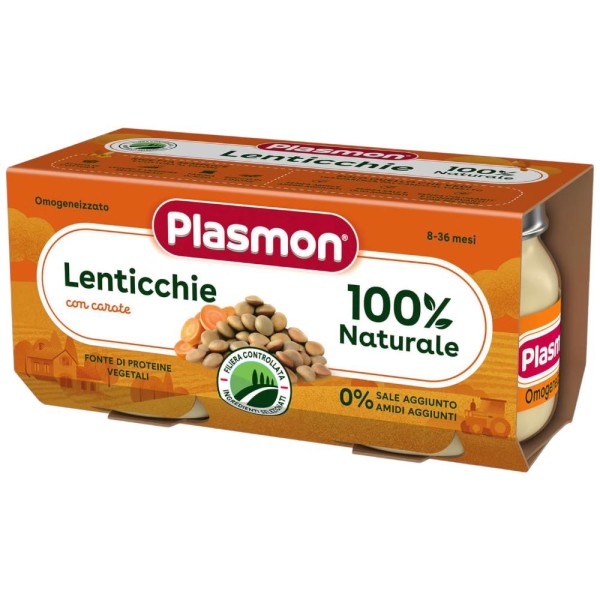 Plasmon Omogeneizzato Lenticchie con Carote 2 x 80 g