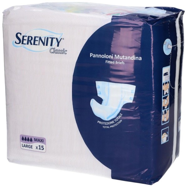 Serenity Classic Pannoloni Mutandina Maxi Taglia L 15 Pezzi