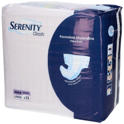 Serenity Classic Pannoloni Mutandina Maxi Taglia L 15 Pezzi