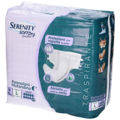 Serenity SOFTDry Sensitive Pannoloni Mutandina Maxi Taglia L 15 Pezzi