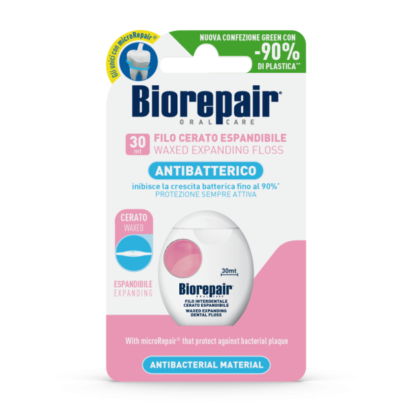 Biorepair Filo Interdentale Antibatterico Cerato Espandibile 30m