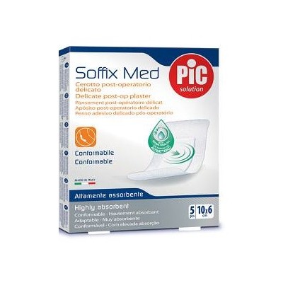 PiC Solution Soffix Med Cerotto Post-Operatorio Delicato 5 Pezzi 10x6c
