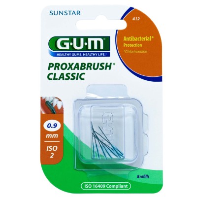 GUM Proxabrush Classic Testine Ricambio Scovolino 0,9mm ISO 2 8 Pezzi