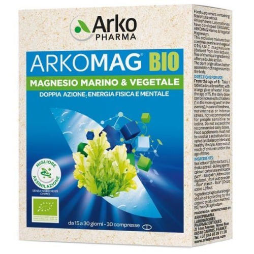 ArkoMag Bio Magnesio Marino e Vegetale 30 Compresse