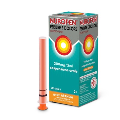Nurofen Febbre e Dolore Sciroppo Bambini 200mg/5ml Arancia 100ml Senza Zucchero