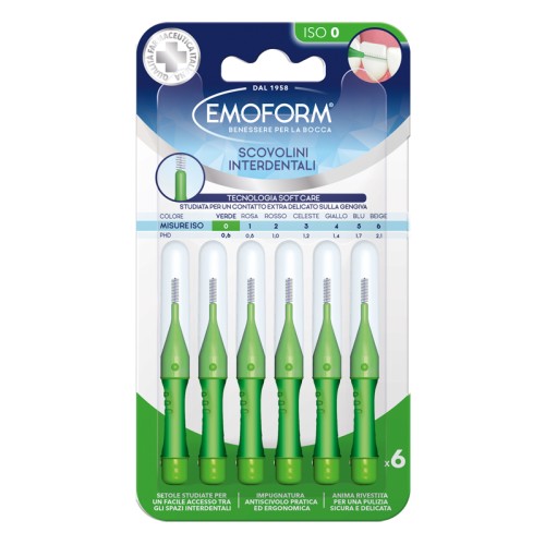 Emoform Scovolini Interdentali ISO 0 Verde 6 Pezzi