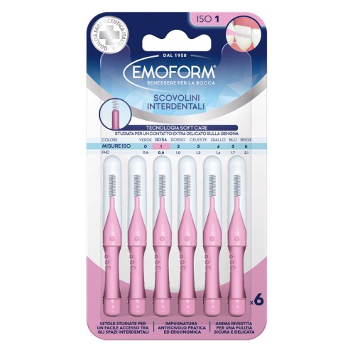 Emoform Scovolini Interdentali ISO 1 Rosa 6 Pezzi