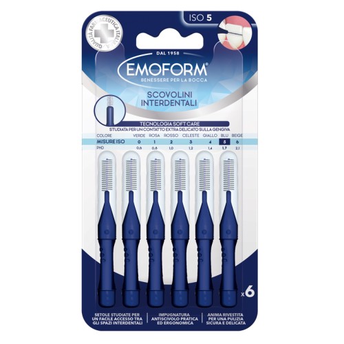 Emoform Scovolini Interdentali ISO 5 Blu 6 Pezzi
