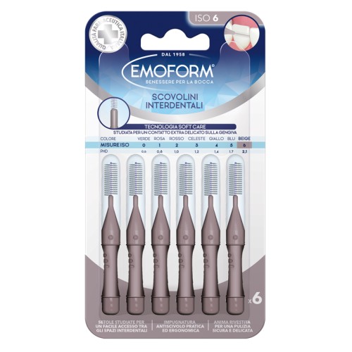 Emoform Scovolini Interdentali ISO 6 Beige 6 Pezzi