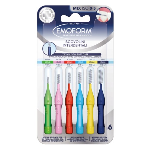 Emoform Scovolini Interdentali ISO 0-5 6 Pezzi Mix