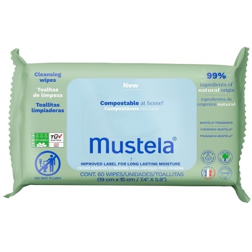 Mustela Salviette 60 Compostabili all'acqua con Profumo