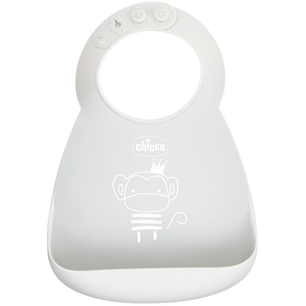 Chicco Easy Roll Bub Bavaglino in Silicone Neutro 6m+
