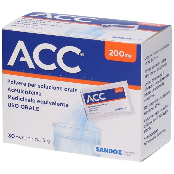 ACC 200 mg Polvere per Soluzione Orale 30 Bustine