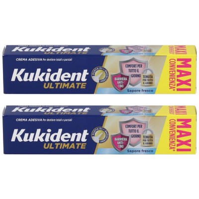 Kukident Ultimate Barriera Anti-Cibo Sapore Fresco 2 x 57g Bipacco