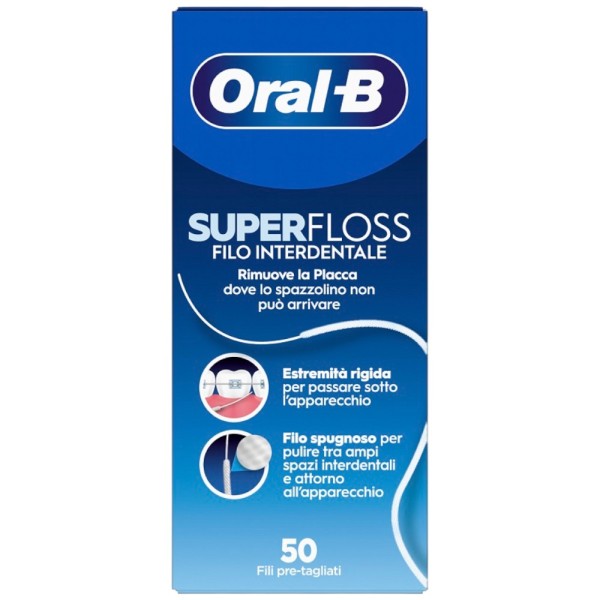 Oral-B SuperFloss Filo Interdentale 50 Fili Pre-Tagliati