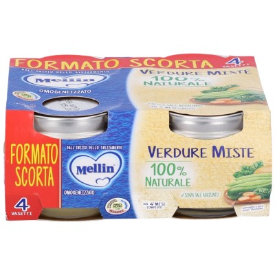 Mellin Omogeneizzato Verdure Miste 4 x 80 g