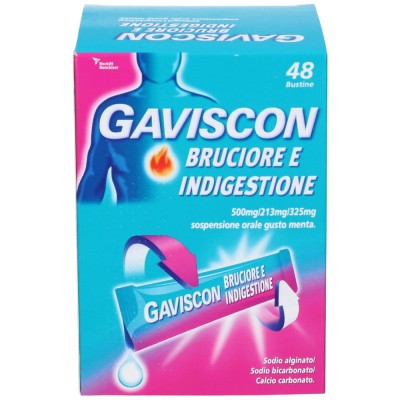 Gaviscon Bruciore e Indigestione 48 Bustine 500mg + 213mg + 325mg