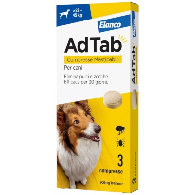 AdTab Compresse Antiparassitarie Cane 22-45 kg 3 Compresse