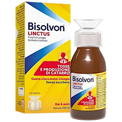 Bisolvon Linctus Sciroppo 200ml Gusto Cioccolato Ciliegia